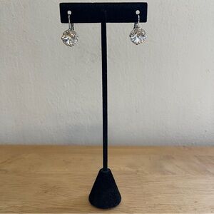 Crystal Drop Earrings Set in Rhodium